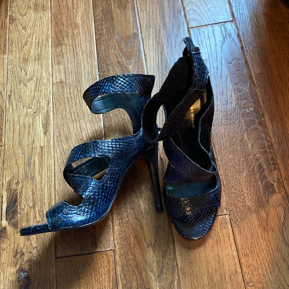 Navy and black snake skin Zara heels